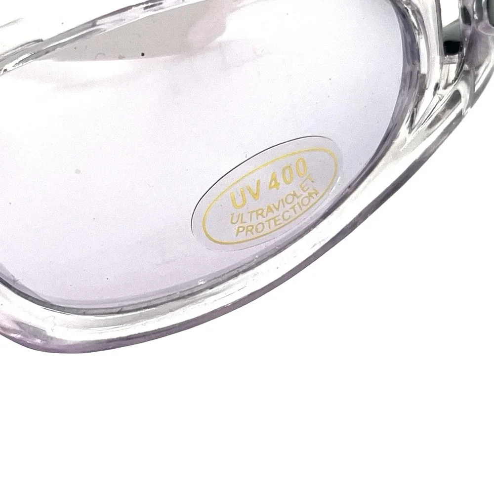 Y2K Wraparound Sunglasses Clear Lavender Black Sport Cyber UV400 Retro